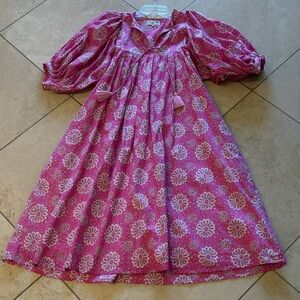 Pink Floral Midi Dress